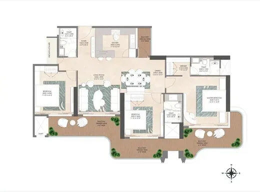 ORYZA 3 BHK 2350 sq ft floor plan layout Sector 88A Gurgaon